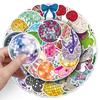 50 Disco Ball Stickers - Cartoon Light, Cool Graffiti, Waterproof Decor for Notebooks & Thermos Cups.