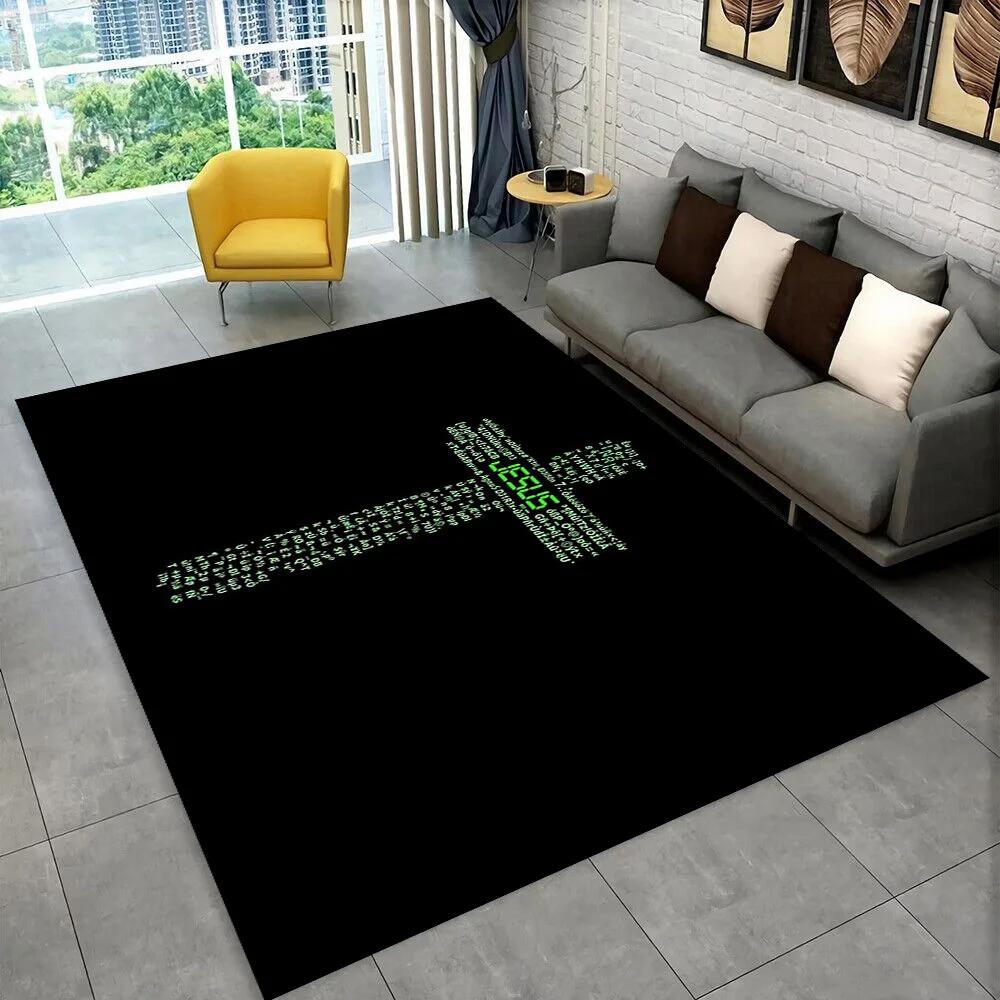 Holy Bible Cross Jesus Pray Area Rug,Carpet Rug for Home Living Room Bedroom Sofa Doormat Decor,kid Play Non-slip Floor Mat Gift