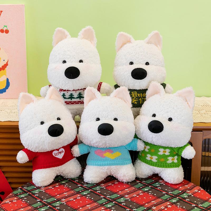 Cute Sweater Style West Highland Dog Plush Toy Wedding Sprinkler Confession Doll Children's Birthday Gift Claw Machine