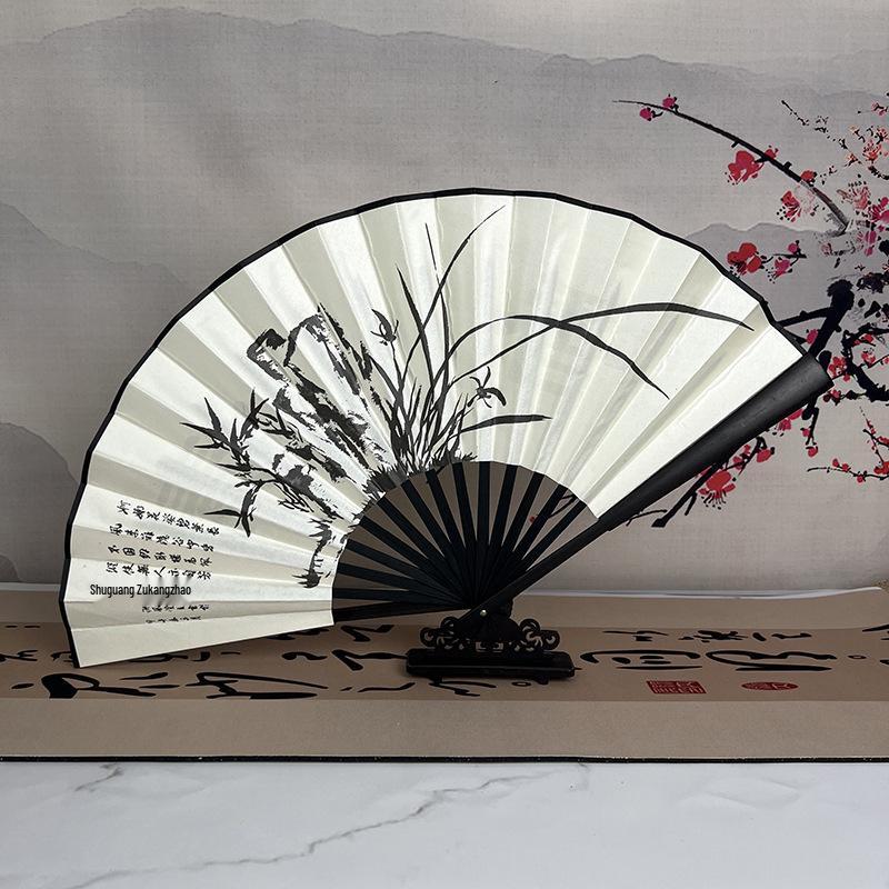 8-Inch & 10-Inch Double-Sided Chinese Ink Painting Folding Fan for Men and Women