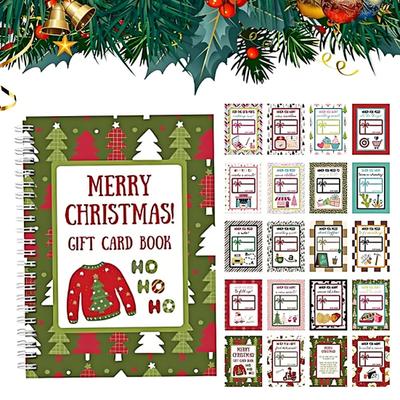 Feliz Natal Livro de Cartões Presente 10 Páginas Álbum de Cartões de Boas Festas Porta-Cartões de Presente de Natal Espiral DIY Presentes de Natal para Família Amigos Alunos