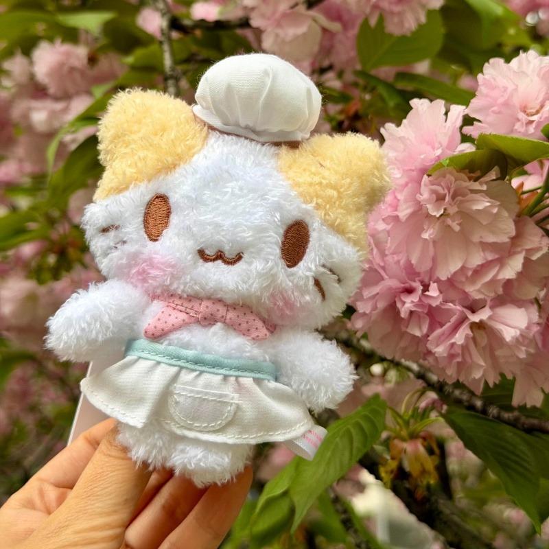 NEW Marshmallow Cat Dessert Series Cook plush toy keychain Cartoon Fuzzy Masyumaro Fuwafuwa Nyanko doll toy pendant decoration