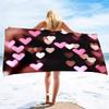 Valentines Day Hearts Beach Towels Oversized Microfiber Beach Towels for Adults Extra Large Yoga Towel for Outdoor Travel Swim