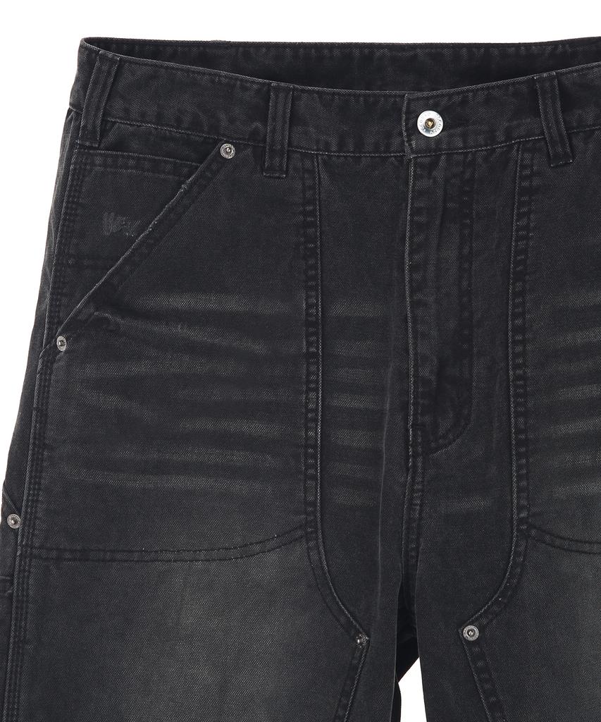 IL CORSO Washed Double Knee Carpenter Pants Black
