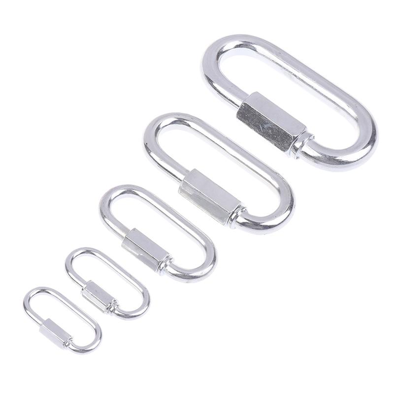 5 Stück M3.5/4/6/8/10 Verbindehaken Edelstahl Verbindungsring Schnelles Kettenglied Schiene Bergsteigen Karabinerschlösser