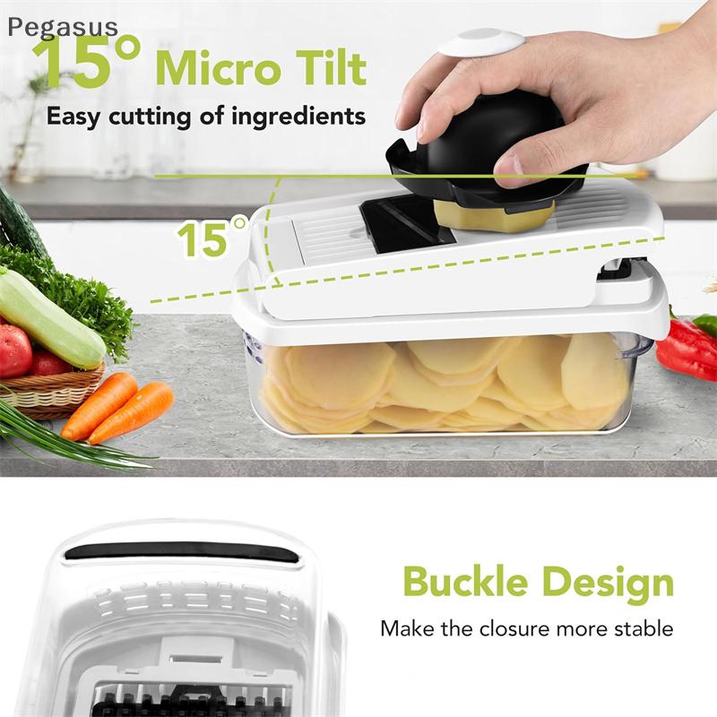 15 In 1 Multi-Functional Food Chopper With Container Vegetable Cutter Kitchen Vegetable Slicer Grater, And Chopper