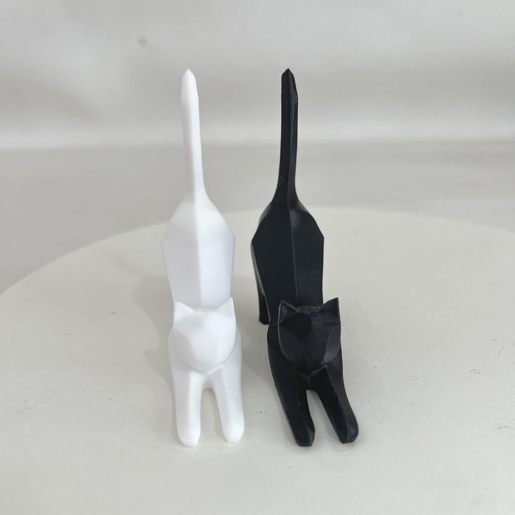 Kleine Uitrekkende Kat Beeldje Uitrekhouding Miniatuur Decor voor Slaapkamer en Boekenplank Decor