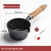 ZISIZ Cast Iron Mini Hot Oil Pan with Wooden Handle