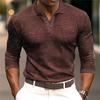 Long Sleeve Polo Shirt with Forest Print, Stylish Casual Top for Daily Wear
