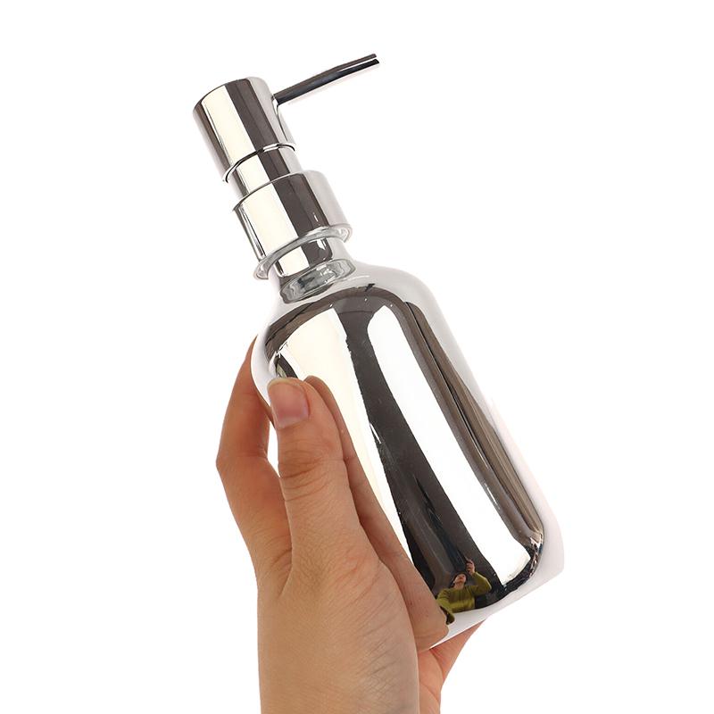 300/500Ml Silver Plating Soap Dispenser Bottle Empty Hand Press Refillable Lotion Bathroom Shampoo Shower Gel Container Accessor