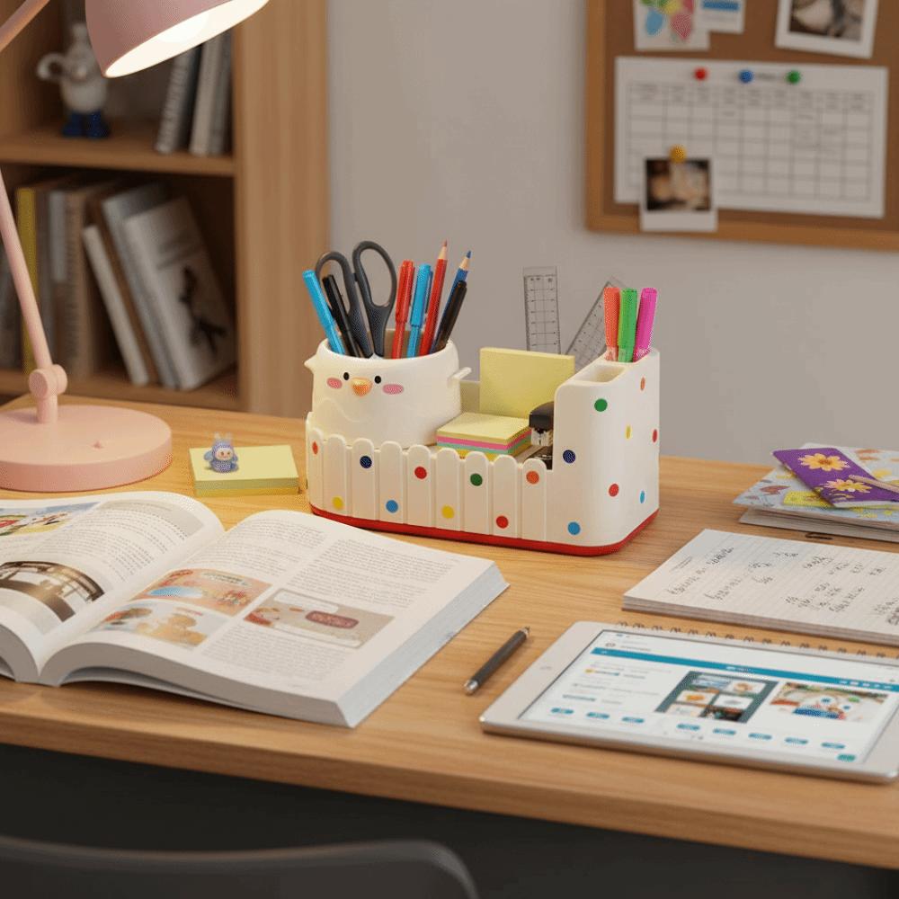 Multifunctional Pen Holder Multiple Compartments Pen Storage Box Desktop Organizer Desktop Use