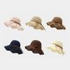 Summer Straw Hat With Wide Brim And Bow Decor For Outdoor Sun Protection