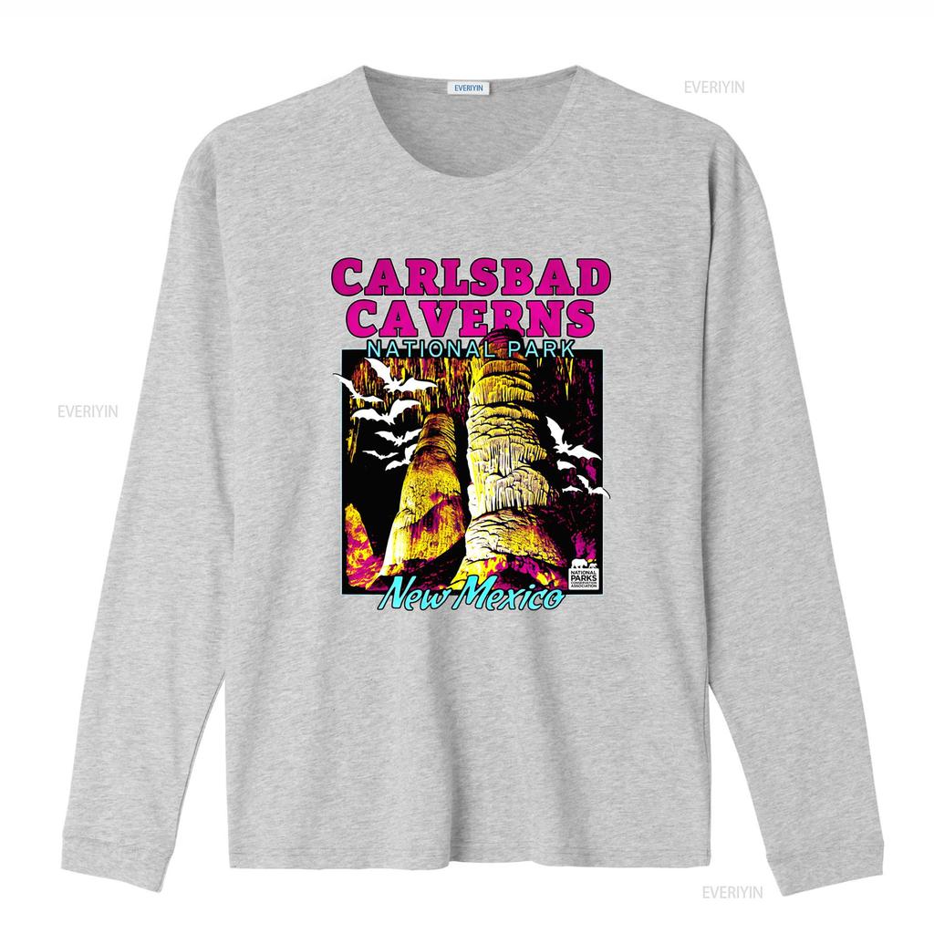 Vintage Carlsbad Caverns National Park Bat Print Casual Outdoor T Shirt Vintage Washed Homme Slightly Comfortable Stylish Soft