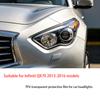 Suitable for Infiniti QX70 2013-2016 TPU transparent black headlight protective film, anti scratch cover patch repair film