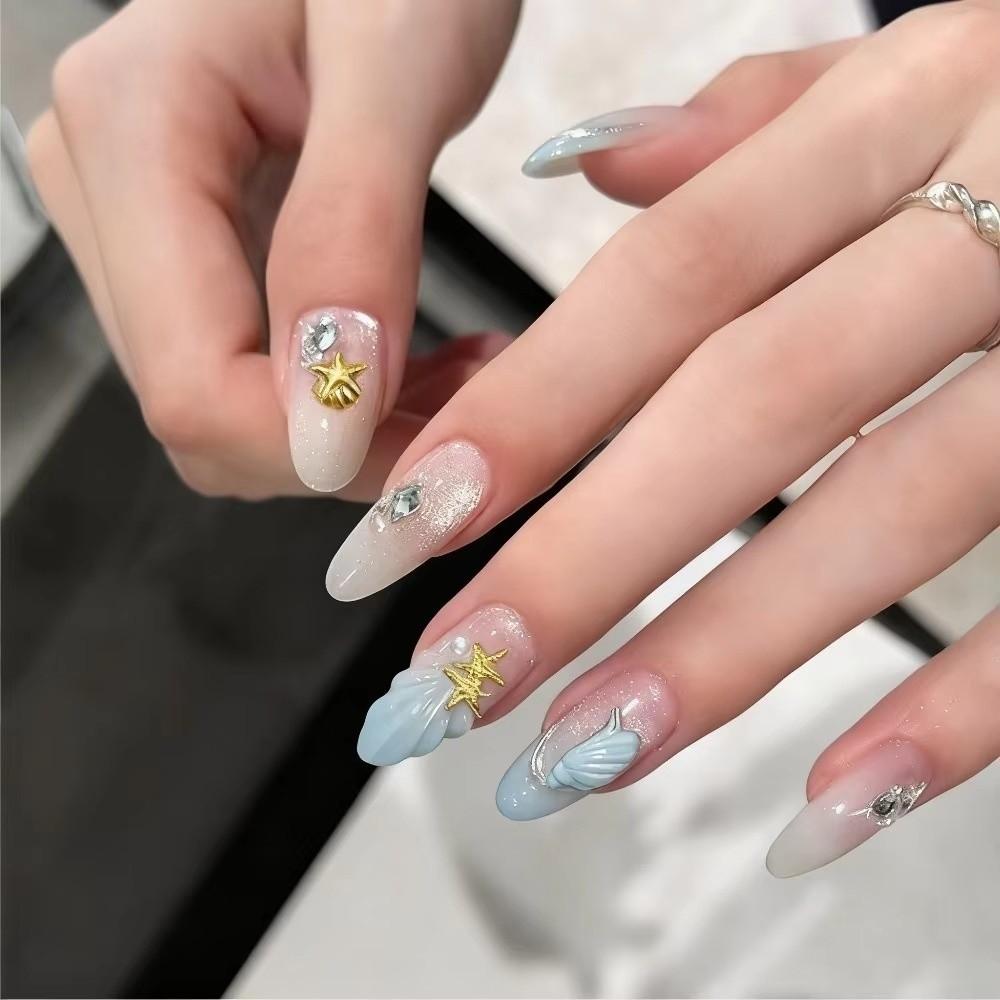 Seashell Ocean-Themed Nail Art Rhinestones Self-Adhesive Ocean Nail Art Decorations