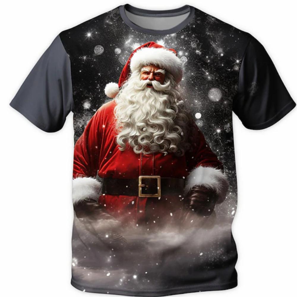 Neujahr und Weihnachten Herren T-Shirt 2026 Neuer Künstlerischer Stil Herren Kurzarm Atmosphäre Ist Voller Langsamkeit