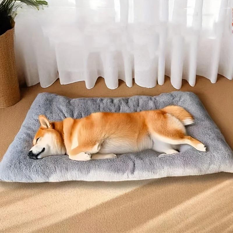 Large Plush Dog Bed Sofa Thickened Super Soft Polyester Pet Mat Dog Crate Mat For Small Medium Large Dog