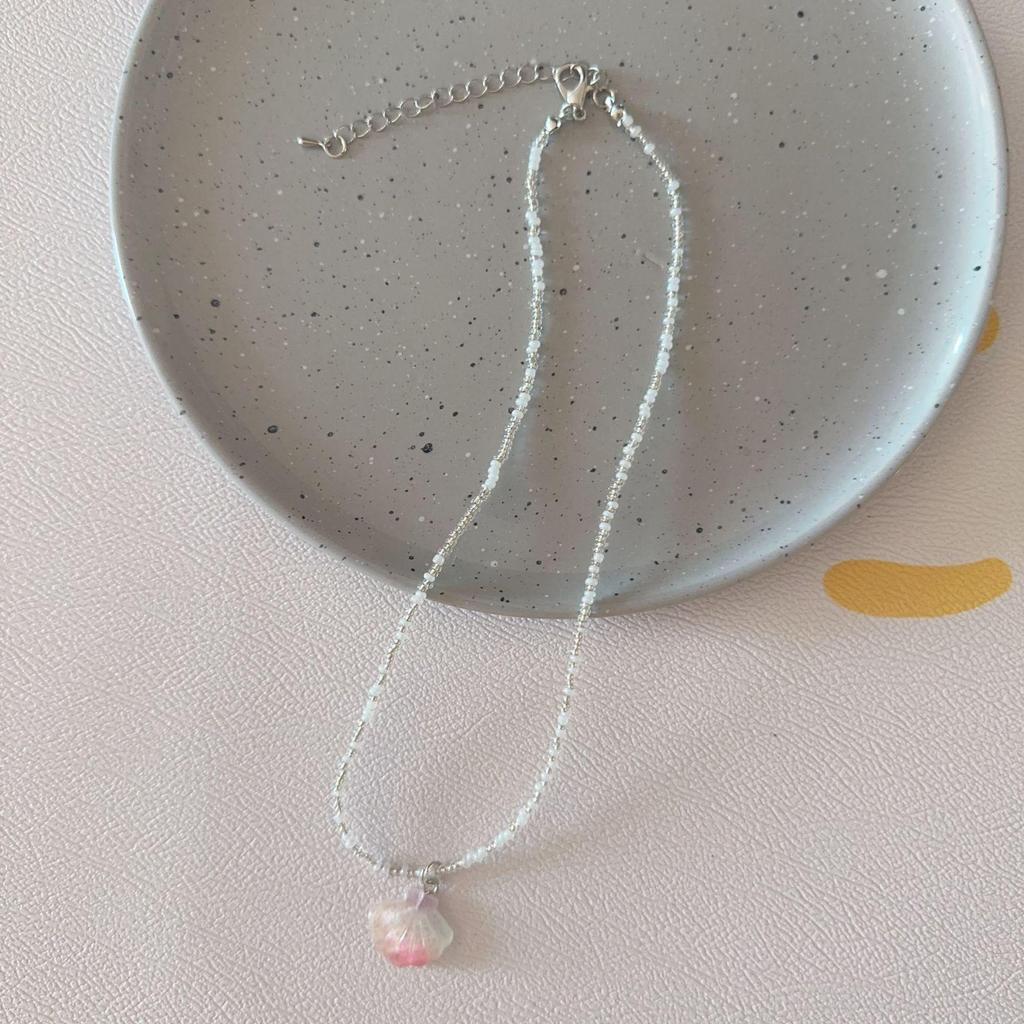 Colier cu pandantiv înghețată, dulce și elegant, cu mărgele colorate – accesoriu clavicular drăguț, durabil și versatil pentru femei.