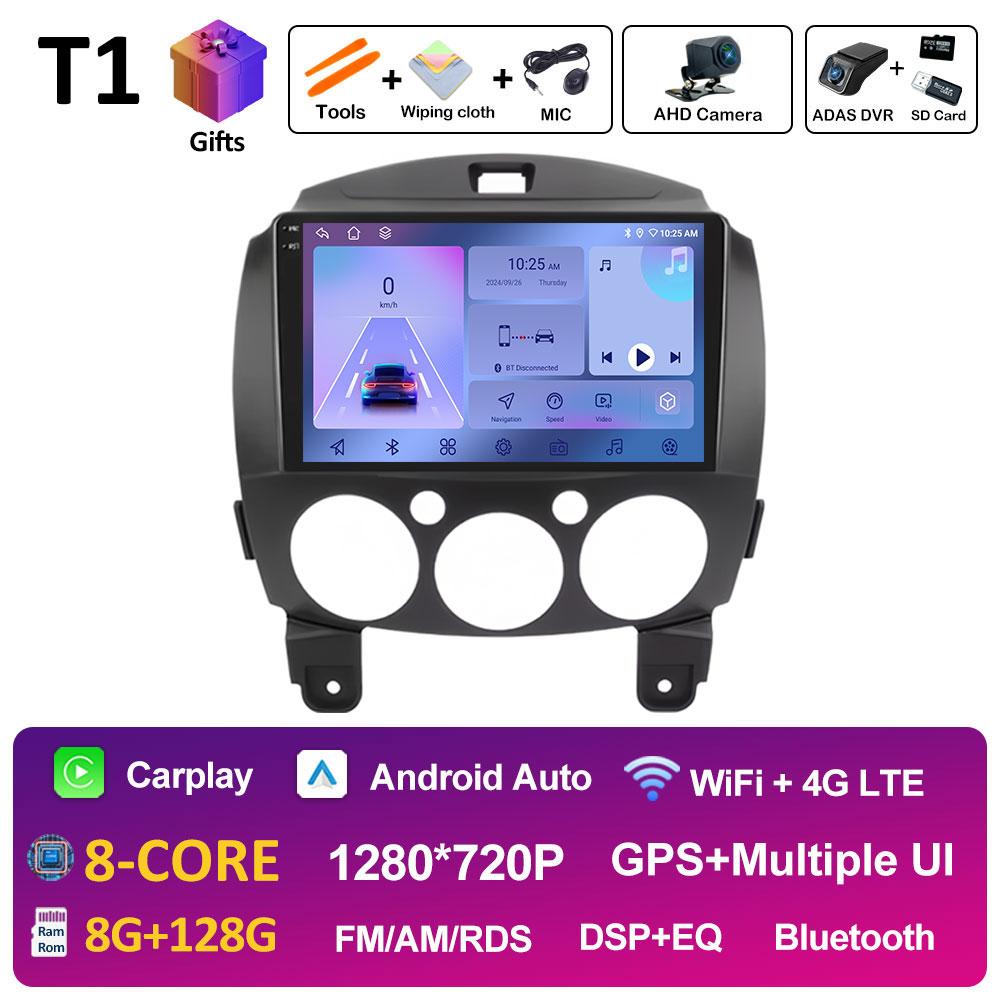 For MAZDA 2 Mazda2 2007 2008 2009 2010 - 2014 Android Smart System GPS Navigation Car Radio Player QLED IPS Screen Auto Tools BT