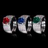 Jewelry Copper Bottom Gold-Plated Simulation Red Corundum Retro Row Ring Female 8 * 8