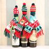 Santa Claus Champagne Bottle Knitting Hats and Scarf Home Party Table Decorations Christmas Gifts