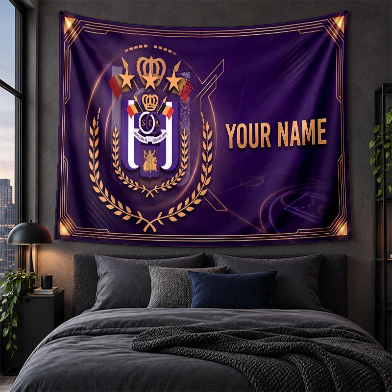 Personalized Tapestry Wall Hanging Anderlecht FC Logo Pattern Art Background Cloth