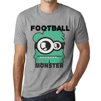 T-shirt Graphique Vintage pour Homme Football Monstre Gris Chiné