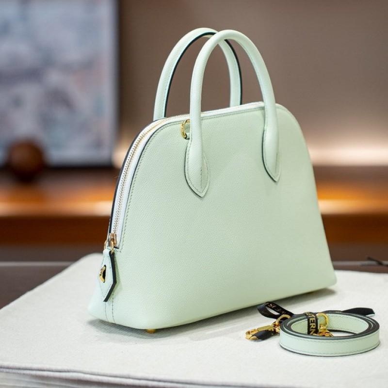 Womens Genuine Leather Epsom Shell Handbag Top Handle Shoulder Crossbody Bag