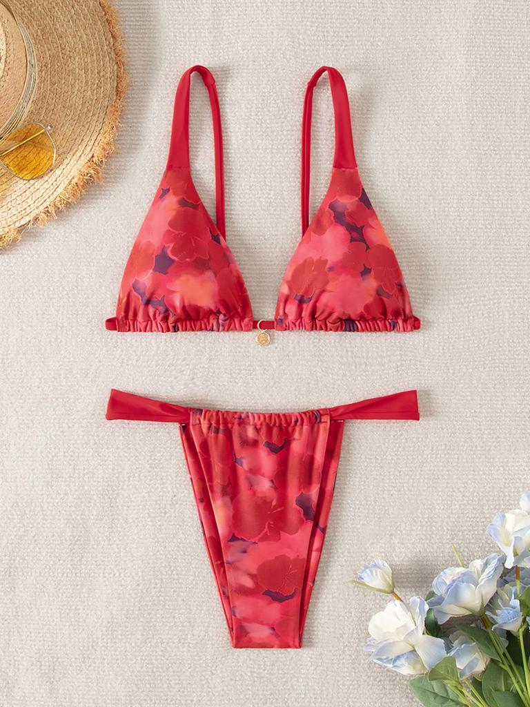 2025 Cross-Border European & American Sexy Print Bikini Swimsuit for Women