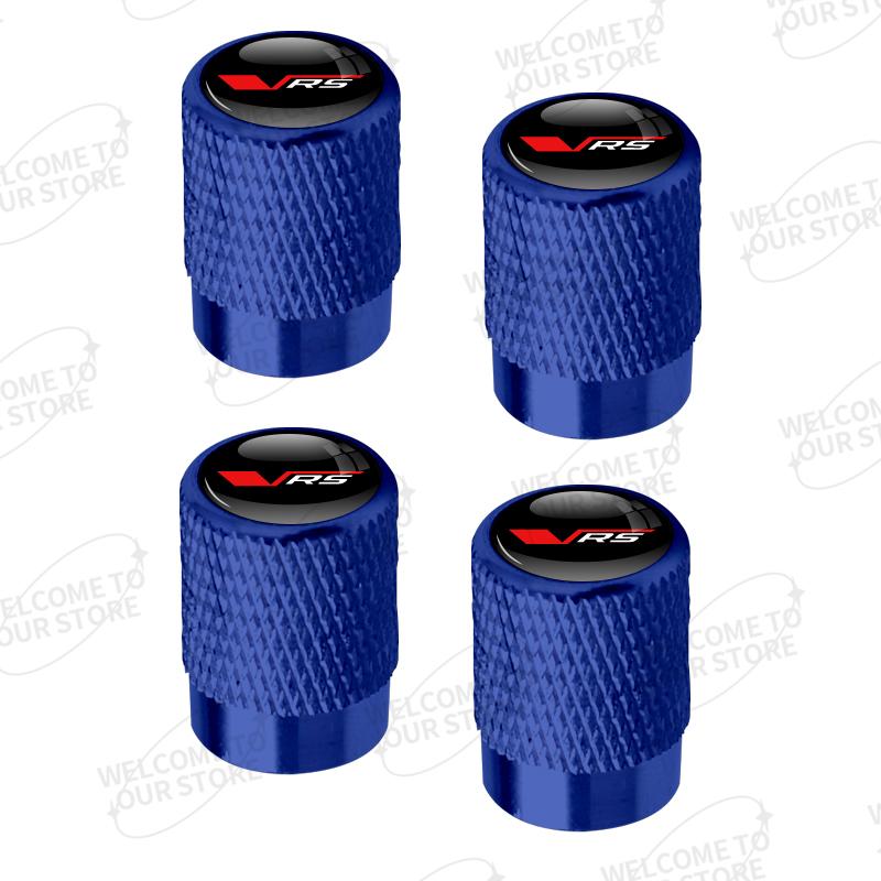BASS7 Alluminio Per Skoda VRS Logo Fabia Kodiaq Karoq Kamiq Octavia Citigo 4pz Decorazione Auto Tappi Valvole Pneumatici Ruote Coperchio Stelo Accessori