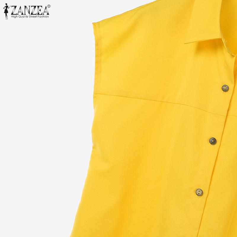 ZANZEA Women Short Sleeve Blouse and Pants Summer Two Piece Suit Sets