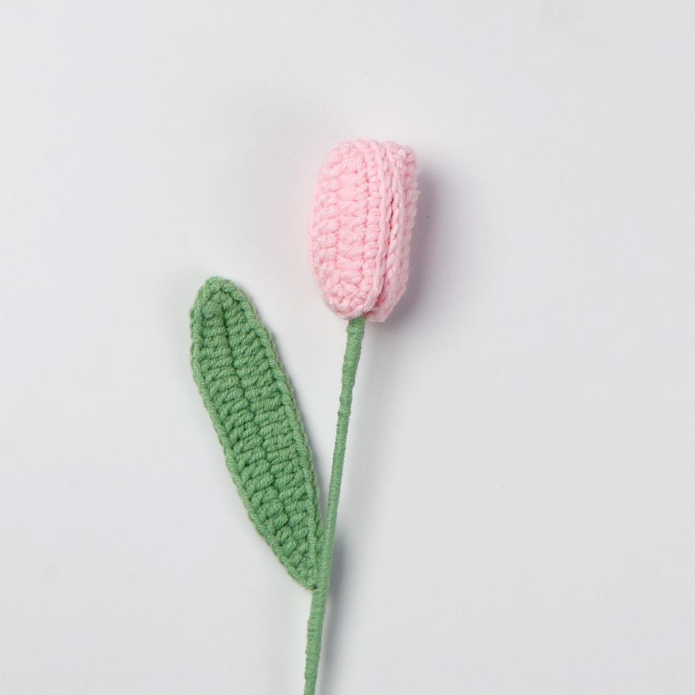 Kreative Fertig gestrickte Tulpen Blume Handgehäkelte Blumen Künstliche Blumenpflanzen Fertiger Strauß Strickblume