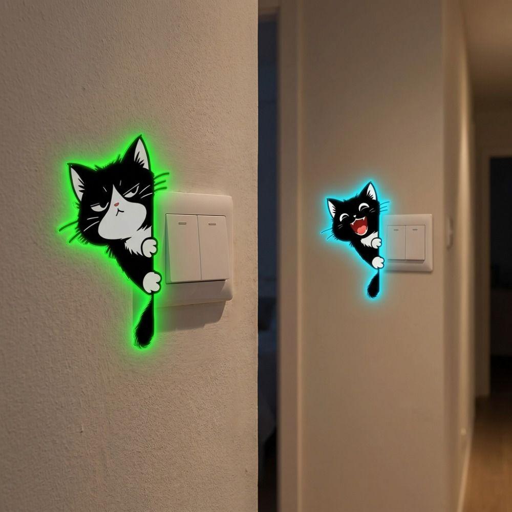 Dekorationen Katze Leuchtende Aufkleber Selbstklebend Leuchtende Katzenaufkleber Wohnzimmer