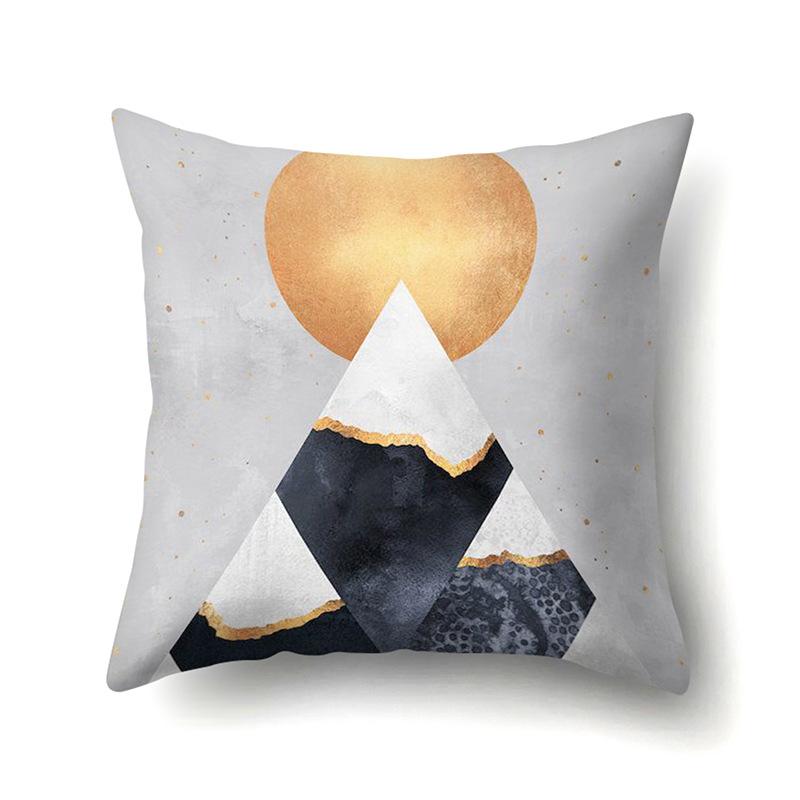 Nordic Style Ins Marble Polyester Pillowcase Car Decoration Home Printed Waist Cushion Pillowcase