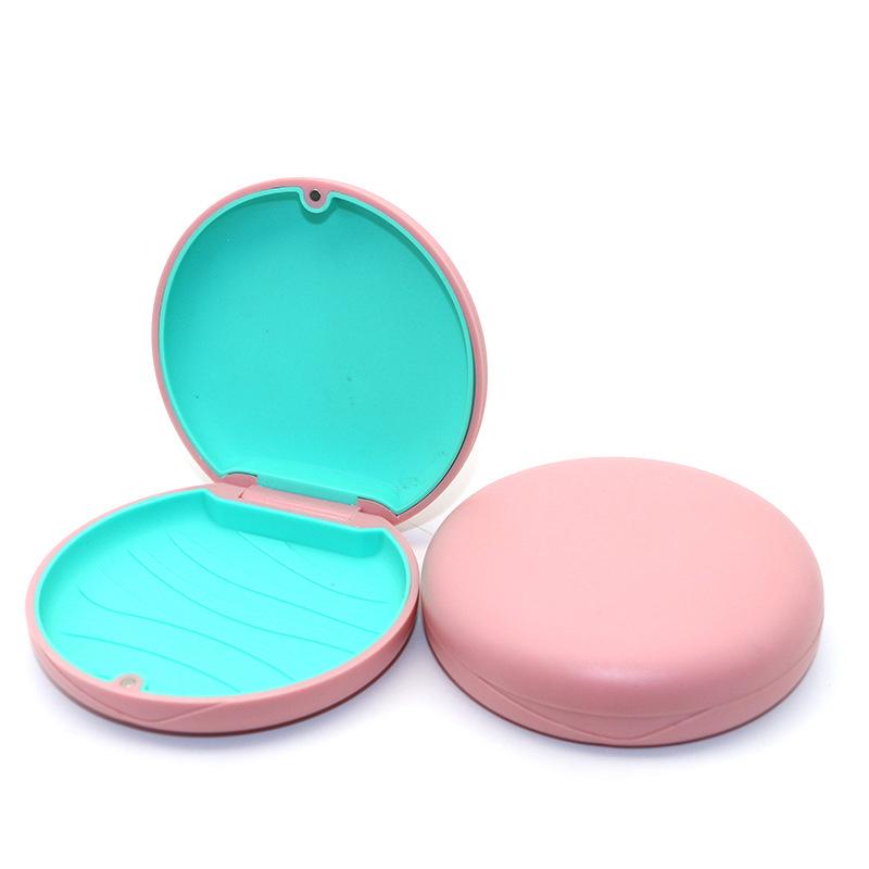 

2Pcs Dental Braces Retainer Case Magnetic Retainer Case Denture Box Travel False Tooth Storage Box розовый