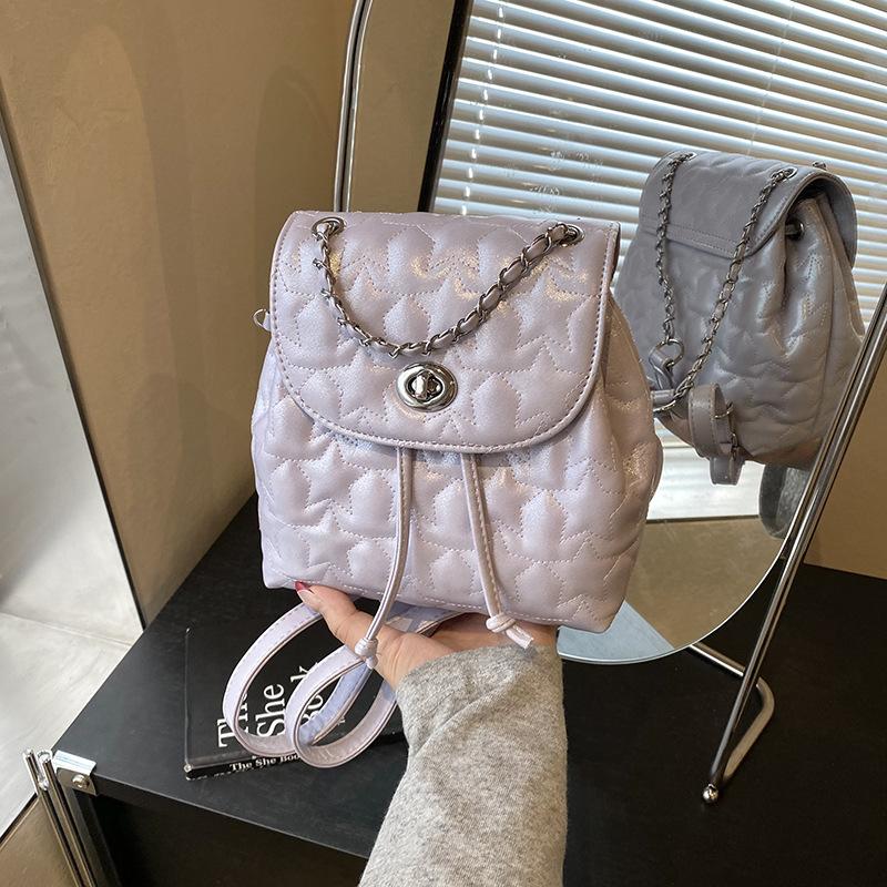 

Изысканный мини-рюкзак для женщин, новая летняя универсальная сумка на цепочке, маленький рюкзак премиум-класса. фиолетовый