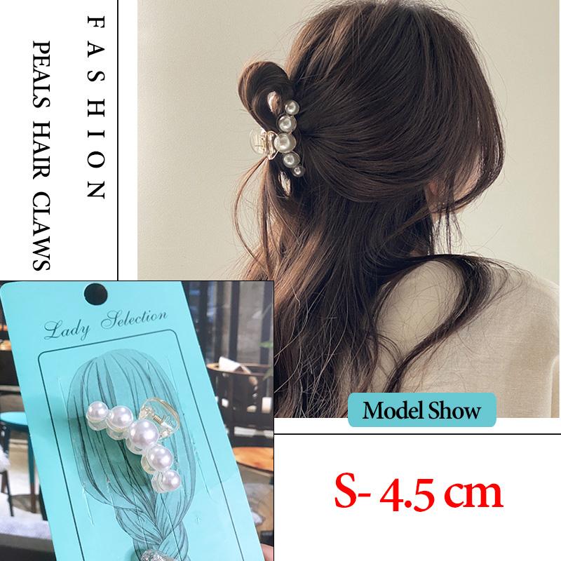 14 Styles Big Pearls Hair Clip Claws Oversize Small  Tiktak Hair Accessories for Women Korean Black White Barrette  New