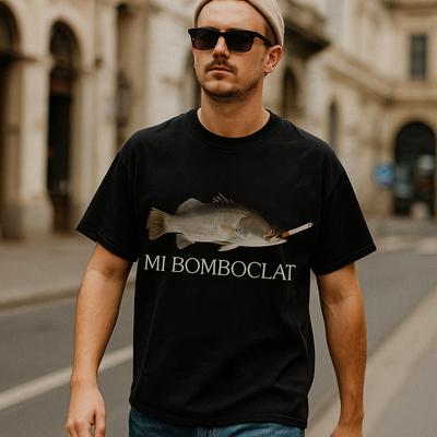 Vtipné tričko s memem Bomboclat Fish Trend High Streetové módy Y2k Trička s krátkým rukávem Dámská Harajuku Vintage styl Trička