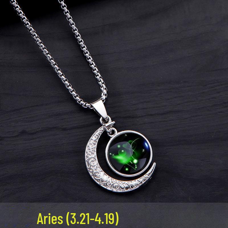 

Кулон-намисто Зодіак, що світиться в темряві - Ретро, Унісекс, Трендовий та Персоналізований.