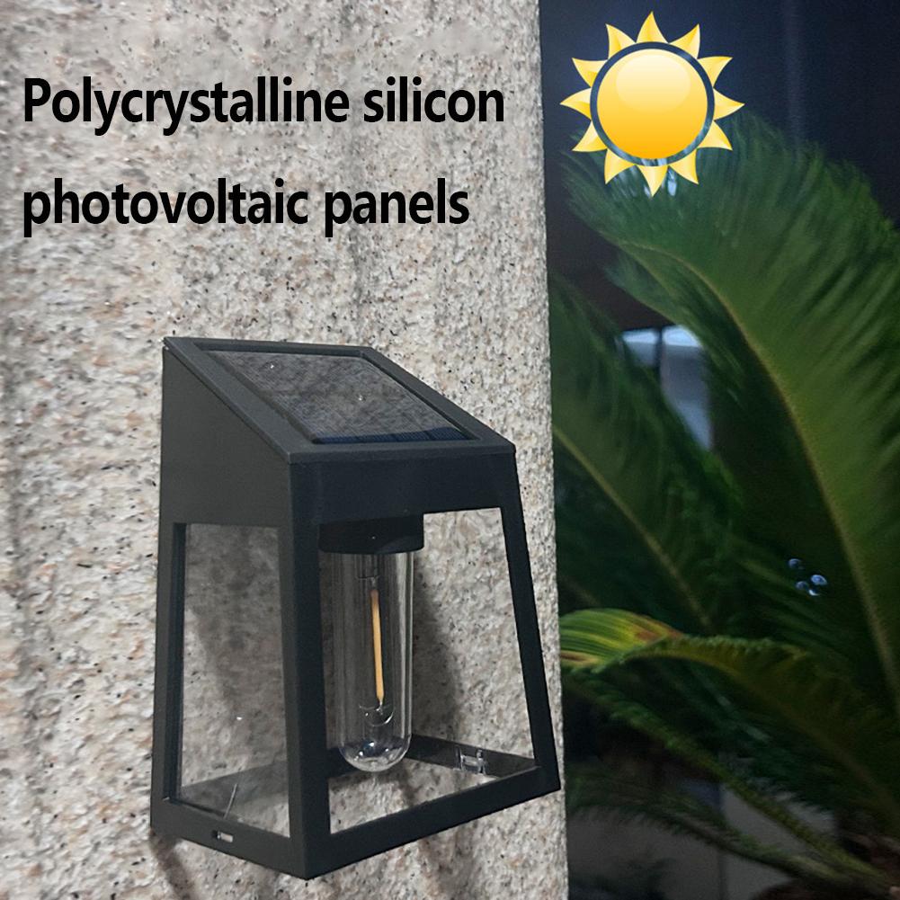 Solar Wall Lights LED Tungsten Filament Bulb Waterproof Human Induction Solar Lamp 3 Modes Outdoor Solar Fence Lights For Yard