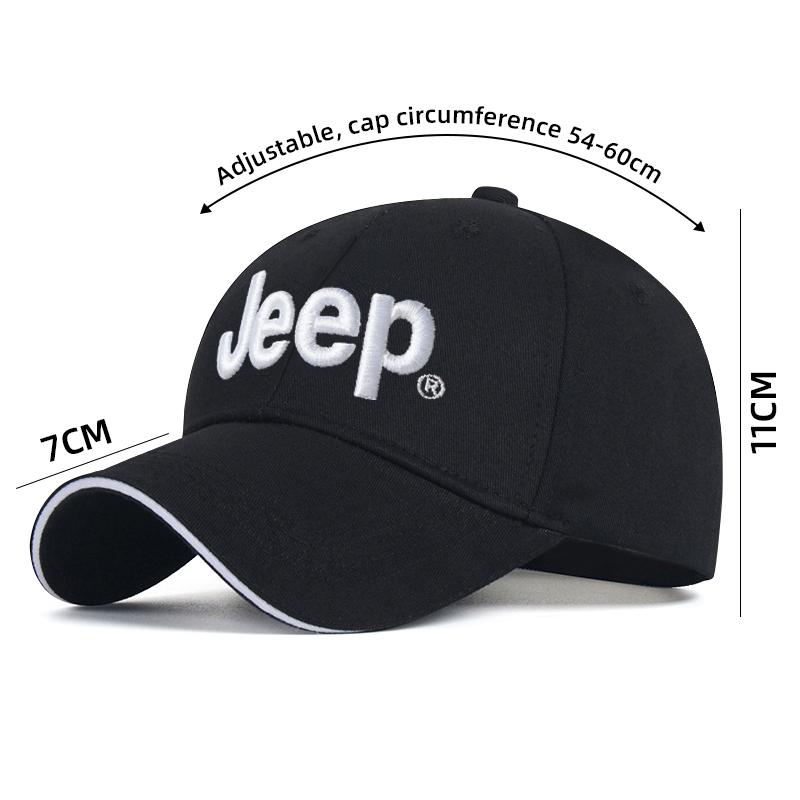 

Car Logo Adjustable Baseball Hat Outdoor Duck Tongue Cap For Jeep Grand Cherokee Wrangler JK Gladiator Compass Renegade Patriot чорний