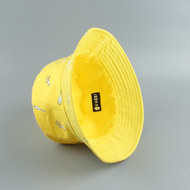Bucket Cap Unisex Cotton Cartoon Bucket Hat Men Women Bob Cap Hip Hop Outdoor Sport Summer Fishing Hat