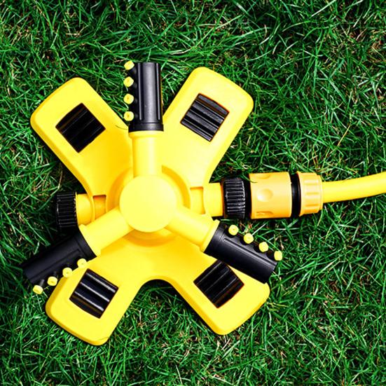 Automatic Garden Sprinkler 360-Degree Rotating Water Sprinkler 3-Arm Adjustable Sprinkler Garden Hose Attachment for Yard Lawn Irrigation