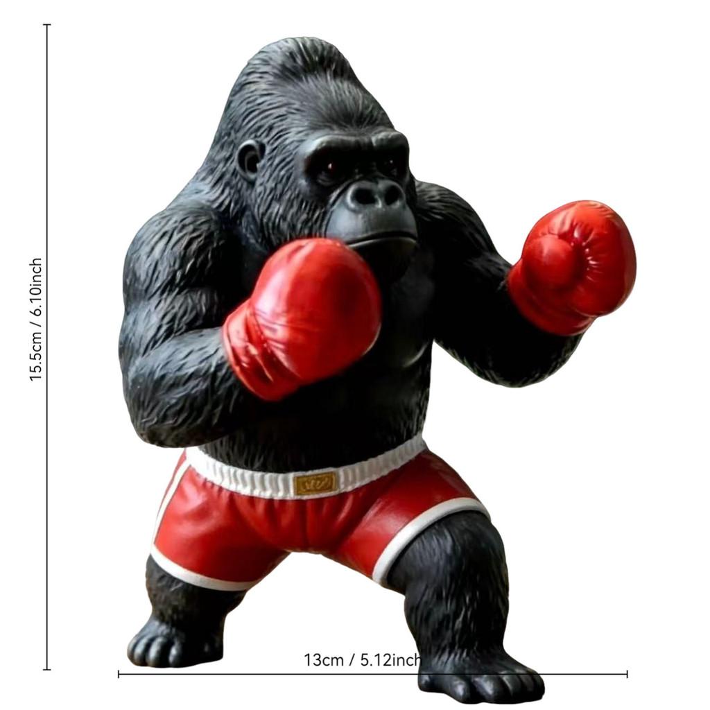 Resin Gorilla Boxing Figurine With Animal Design For Home Decor And Collectors