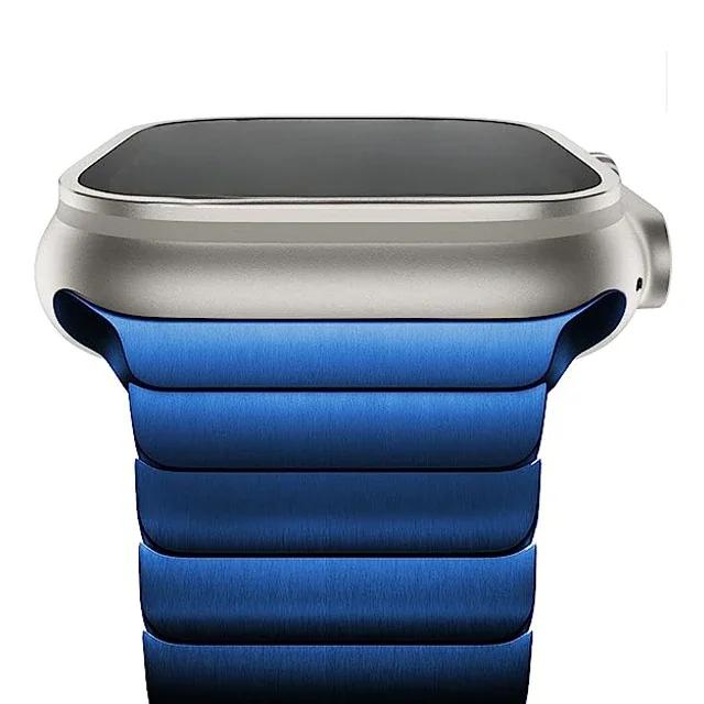 Titanfarbenes Metallarmband für Apple Watch Series 10 9 8 Ultra 2 49mm 46mm 42 41 45mm Armbänder für iwatch 7 6 5 4 Se 38mm 44mm 40mm