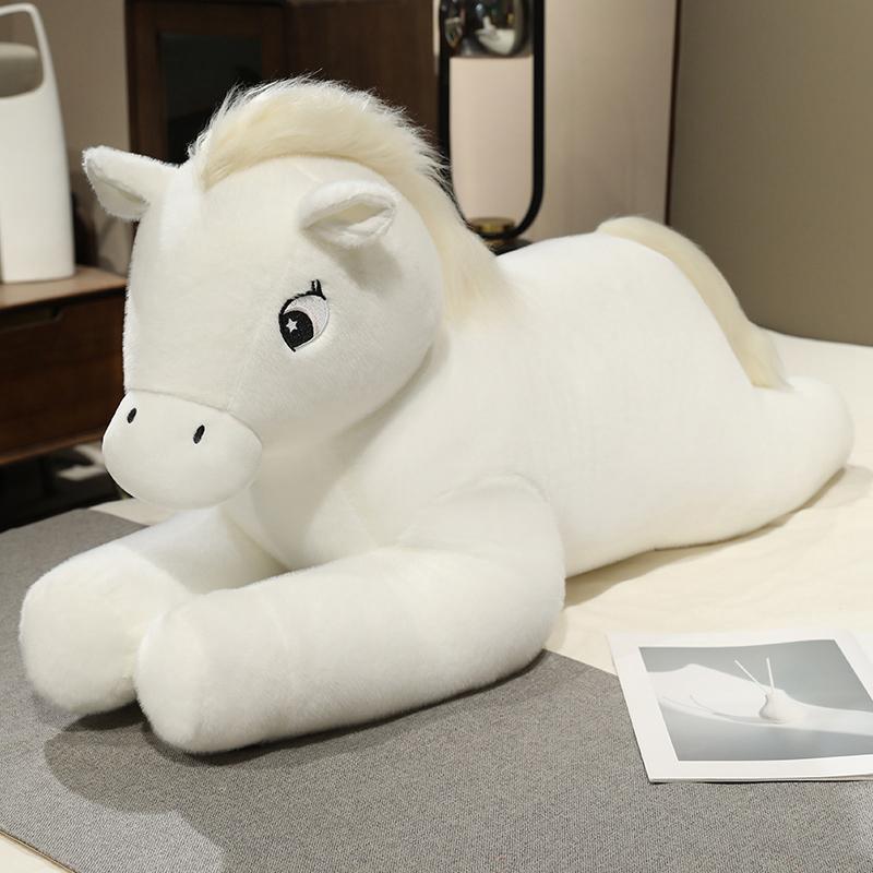 Big Size Cute Lying Horse Plush Toys Stuffed Cartoon Animal Horse Shooting Props Xmas Birthday Gifts