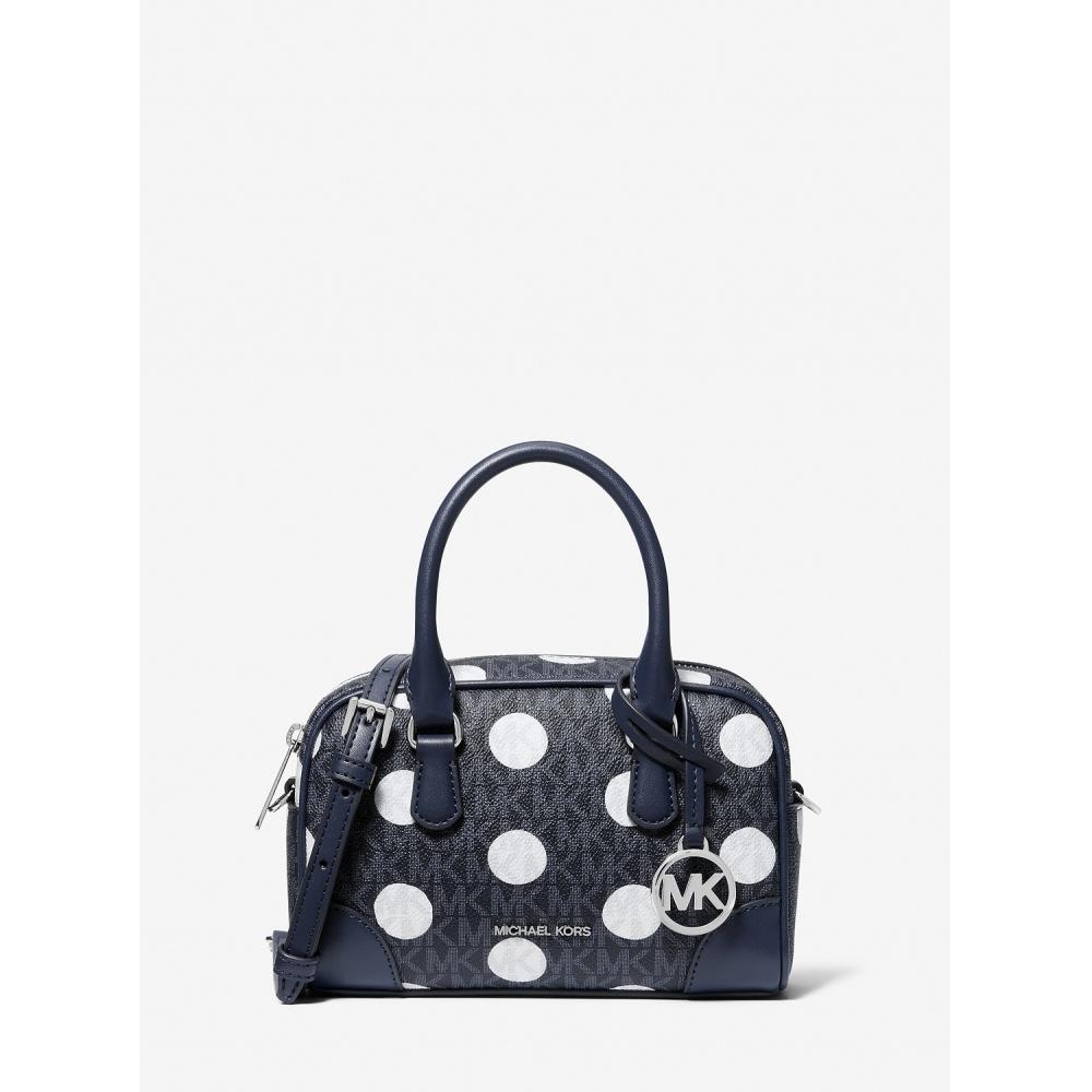 

Michael Kors Thompson Polka Dot Satchel Extra Small Mk Signature 35s5s7oc0n410 Navy F