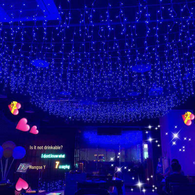 Светодиодные гирлянды-сосульки - Мигающее звездное праздничное украшение, Водонепроницаемые светодиодные гирлянды-водопады 3A Steady Controller