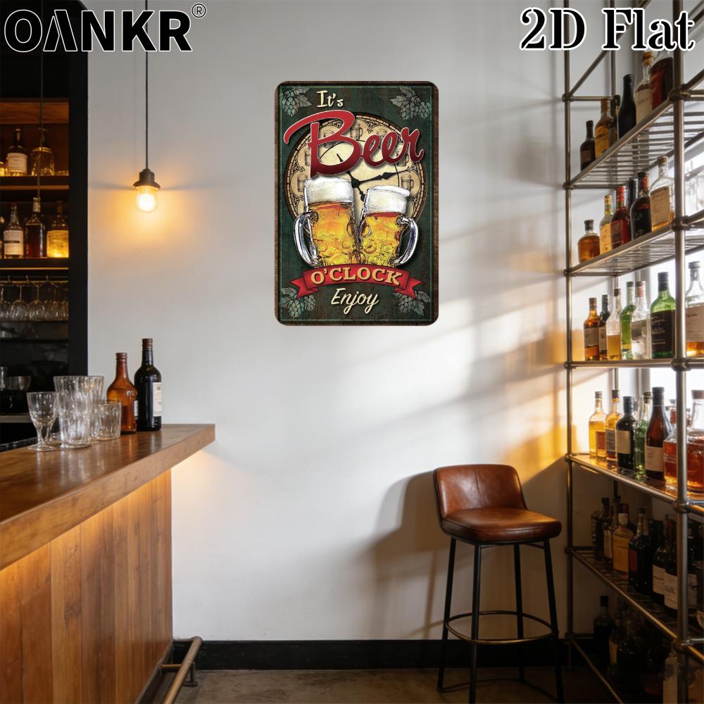 Vintage Pub Bar Club Decor Poster Metal Tin Sign It Beer Oclock Enjoy Metal Signs for Backyard Restaurant Home Art Wall Decor