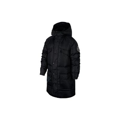 Veste doudoune à capuche zippée en polaire unie multi-poches avec logo Vêtements d'extérieur pour enfants Noir HA5138-023